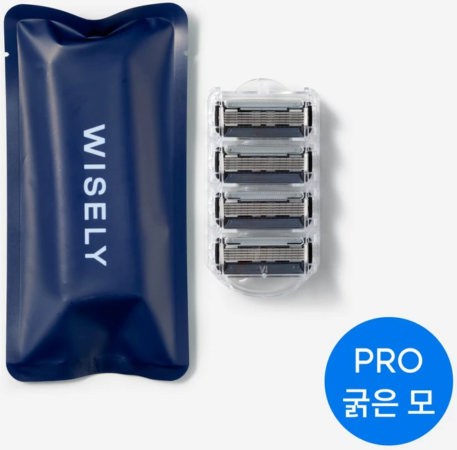 와이즐리 PRO 5중 면도날 리필 4P, 1개, 4개입 - 쿠팡
