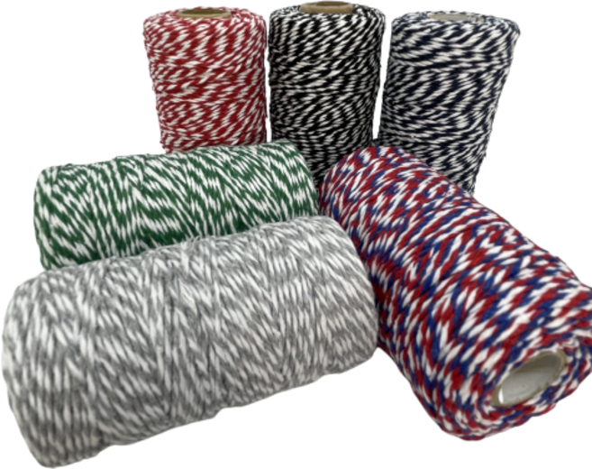 제이제이리본 트와인끈 길이 100M, 레드/화이트