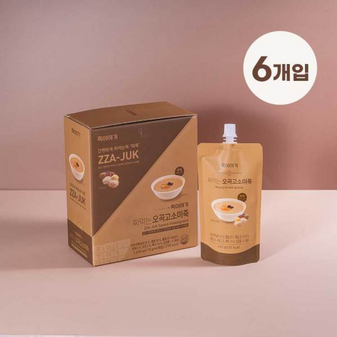 죽이야기 짜먹는 오곡고소미죽 x입, 6개, 170g