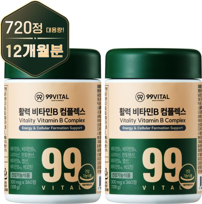 99바이탈 활력 비타민B 컴플렉스, 2개, 360정