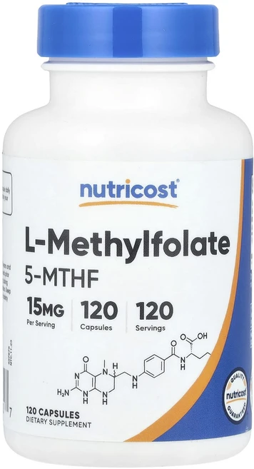Nutricost l-메틸엽산 15mg 캡슐 120정, Nutricost l메틸엽산 15mg 캡슐 120정, 1개 - 쿠팡