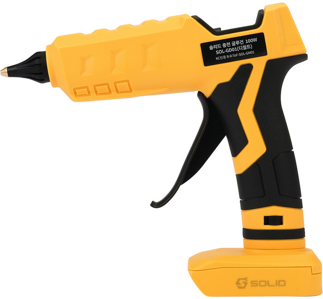 솔리드 전동 충전 무선 글루건 실리콘 총 건 핫멜트 디월트호환 SOL-GD01, 1개, 솔리드 글루건 디월트호환 SOL-GD01