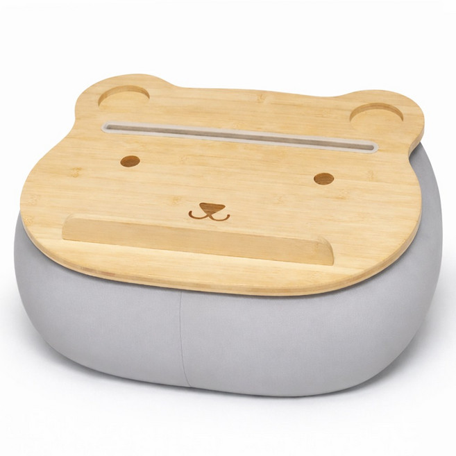 힐링베어 프리미엄 쿠션테이블 아이 독서대+다용도 바른자세 책상 KC인증, 그레이