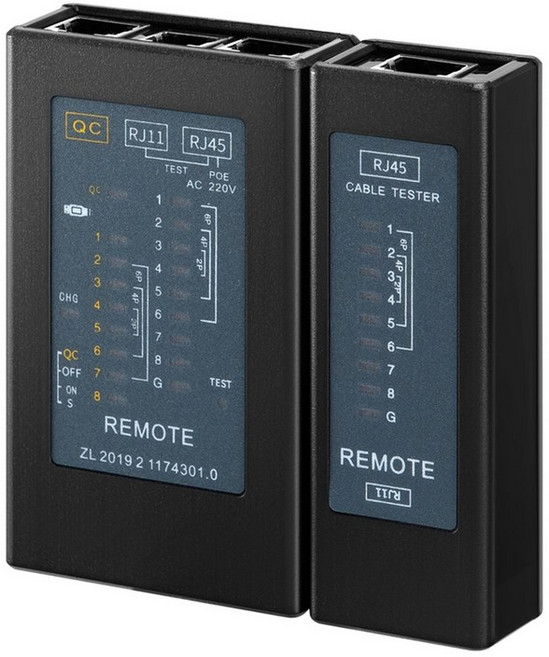 충전식 네트워크 케이블 테스터 RJ45 RJ11 이더넷 케이블 Cat6/6a/5/5e/7 수리 도구 용 단일 엔드 RJ45 포트 감지, 표시된 대로