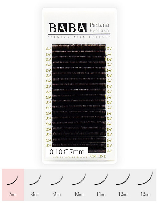 바바 다크브라운 연장 속눈썹 프리미엄 원사 셀프 샵전용 국가자격증, 1개, 0.10 C 7mm