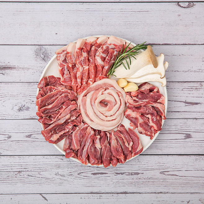 참신푸드 국내산 뒷고기 모듬 1kg 돼지특수부위 5종 꼬들살 두항정살 왕뽈살 혀밑살 뽈테기살, 1개