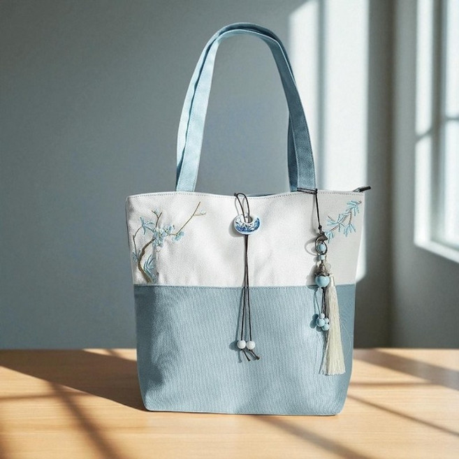 캔버스 꽃자수 대용량 숄더백 선물 여성 데일리 가방