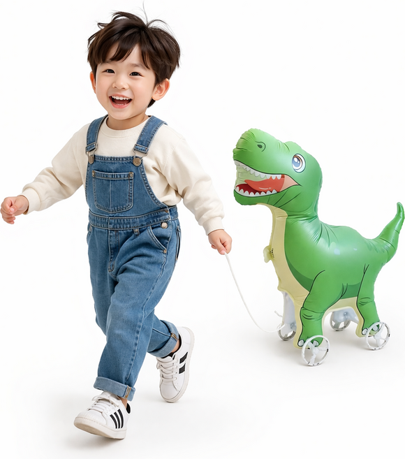 파티에진심인사람들 걸어다니는 동물 산책 풍선 놀이동산 바퀴풍선 끌고다니는 풍선, 1개, 공룡