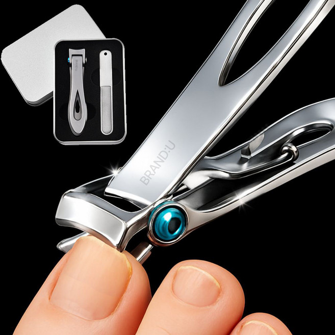 브랜드유 절삭력 좋은 내성발톱깍기, 1세트, 실버