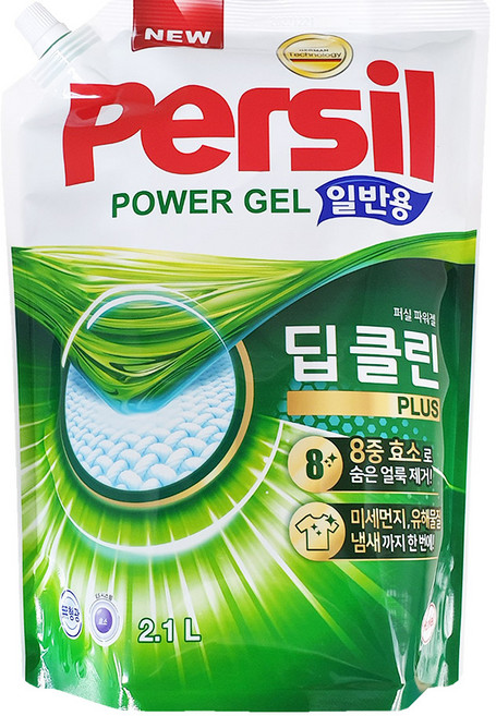퍼실 딥클린 파워젤 일반용 액상세제 리필, 2.1L, 1개
