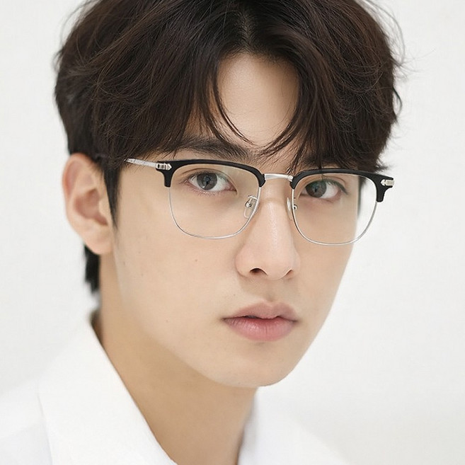 남자 하금테 안경 뿔테안경 도수없는 눈보호 블루라이트