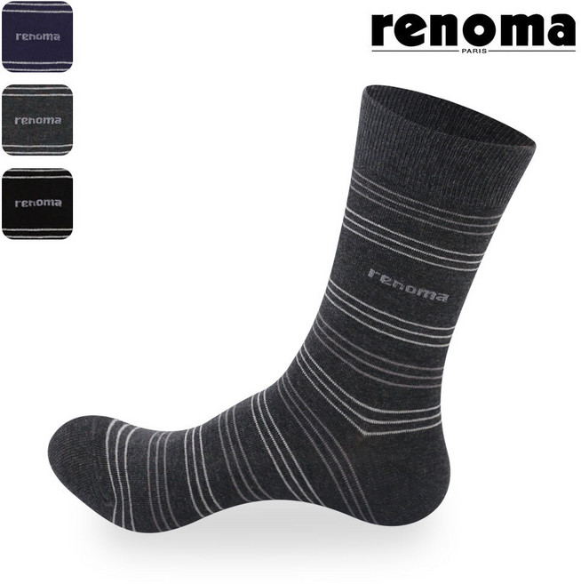 [레노마] 남성 캐주얼 정장 뉴링글 장목 양말 RM1506 5족