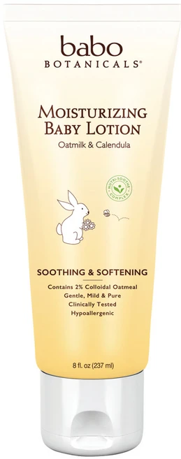 Babo Botanicals 모이스처라이징 베이비 로션 오트밀크 칼렌듈라 237ml(8fl oz) 2팩, 1개, 237ml - 쿠팡
