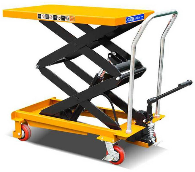 수동 유압식 자동차리프트 테이블 지게차 카센터 소형 리프트, 1톤 1.7m 테이블 1200x600, 1개