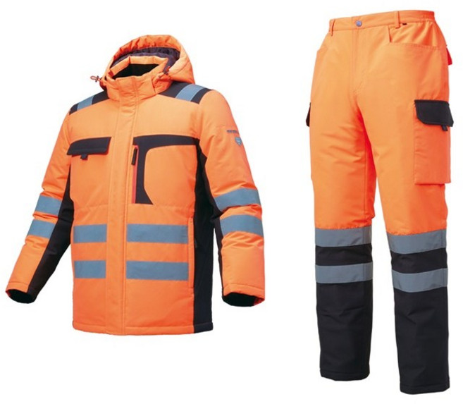 지벤 겨울 형광색 패딩작업복세트 발열방수 ZB-JP2057, L, 1개