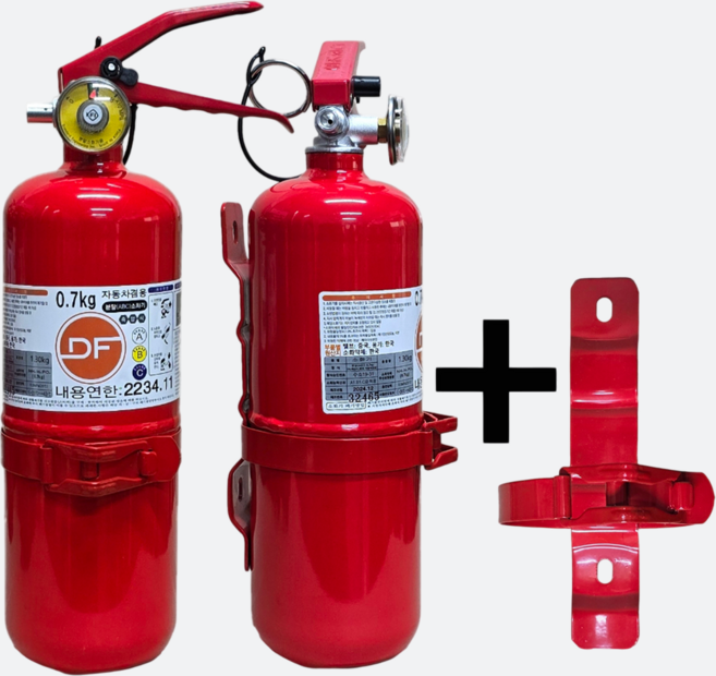 정기검사용 0.7kg 국산 차량용 소화기 + 브라켓 자동차 승용차 SUV 스타리아 카니발 1t, 700g