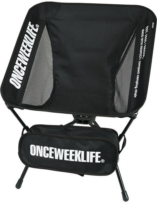 원스위크라이프 접이식 백패킹 경량스틸 캠핑 체어, 1개, 블랙