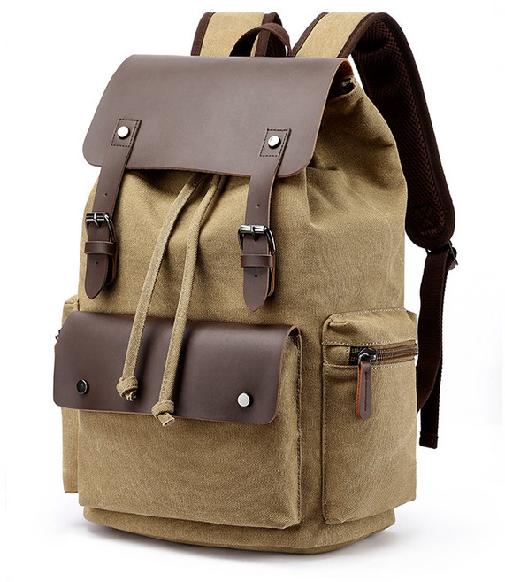 ANYOU 남녀공용 캔버스 백팩 대용량 통근 배낭