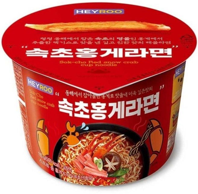 속초홍게라면 컵라면 115g, 6개