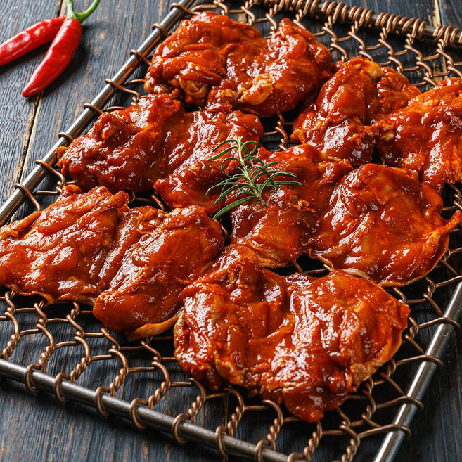 다인꼬꼬댁이 국내산 닭 100% 양념닭갈비 (3~4인분) 캠핑요리 홈파티, 2개, 1kg