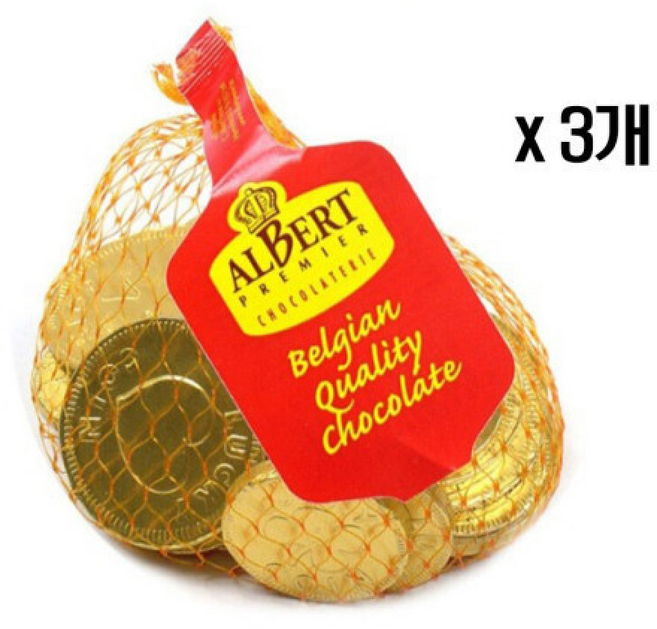 알버트 코인 초콜릿 아이들 간식 초콜릿 발렌타인데이 행사 선물, 3개, 55g