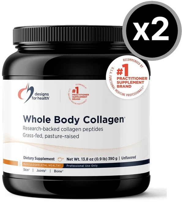 디자인스 포 헬스 Whole Body Collagen 펩타이드 파우더 390g x2통 Fortigel Verisol Designs For Health - 쿠팡
