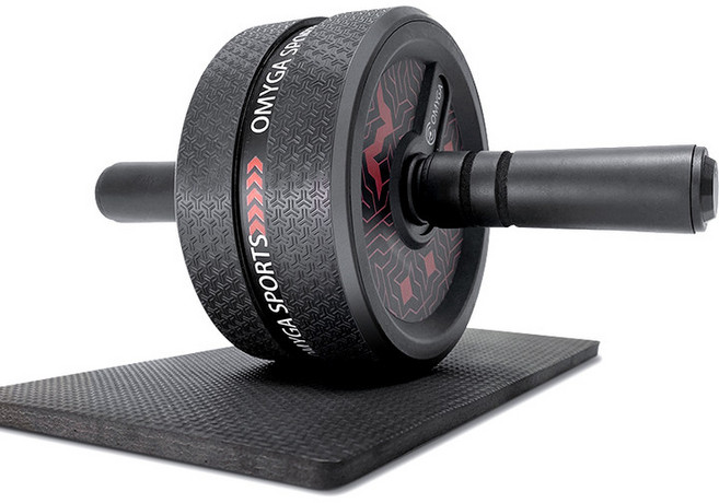 OMYGA 프리미엄 무소음 ab슬라이드 롤아웃 복근운동기구, 레드