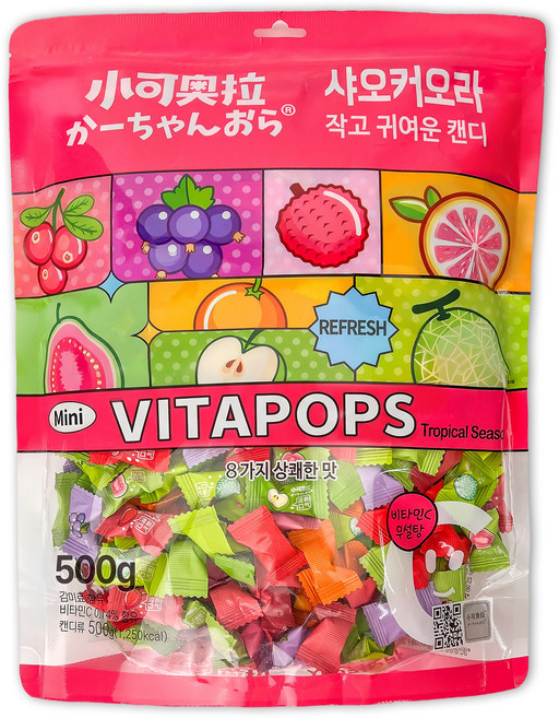 샤오커오라 캔디 사탕 시즌2 트로피칼 베트남 무설탕 간식 비타민C, 1개, 500g
