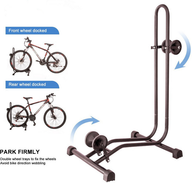 글로리존 실내 자전거거치대 롤러 바퀴고정형, 블랙, 1개