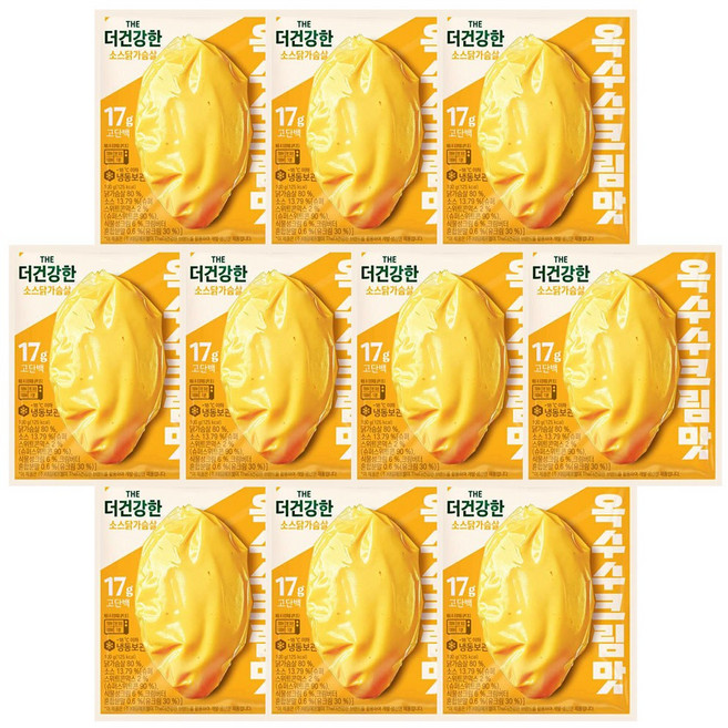 CJ 더건강한 소스닭가슴살 옥수수크림맛, 10개, 100g
