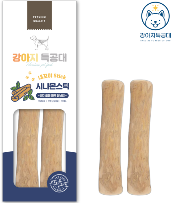 강아지특공대 향기품은 시나몬 우드스틱 강아지 이갈이 장난감, 2개, 우드