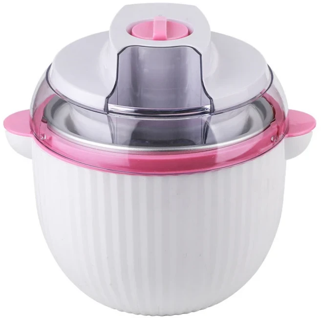 DMWD 1000ml 가정용 완전 자동 소프트 하드 아이스크림 메이커 기계 지능형 셔벗 과일 요구르트 디저트, 01 220-240V용, 02 Pink