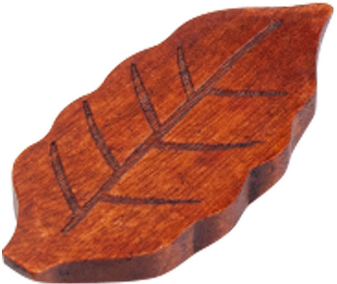 나뭇잎 원목 젓가락 받침대 나무 우드 앤틱 수저받침, 브라운, 1개