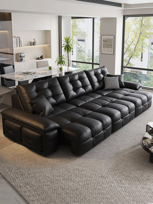 [프리미엄 천연가죽] 가죽쇼파침대 3인용 전동 고급소파베드, 1. 135cm 싱글 전동 리모컨, 플래그십 20mm 가죽