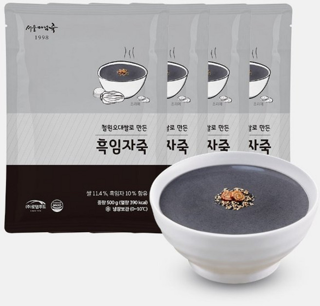 [SP918] 서울마님 흑임자죽 500g X 4팩, 4개