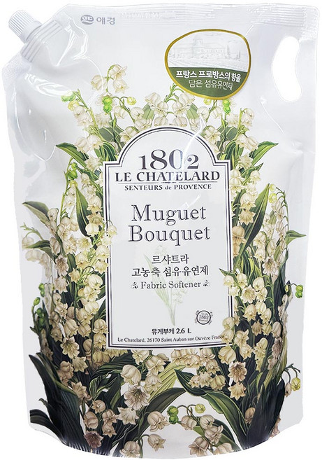 르샤트라1802 고농축 뮤게부케 섬유유연제 리필, 2.6L, 4개