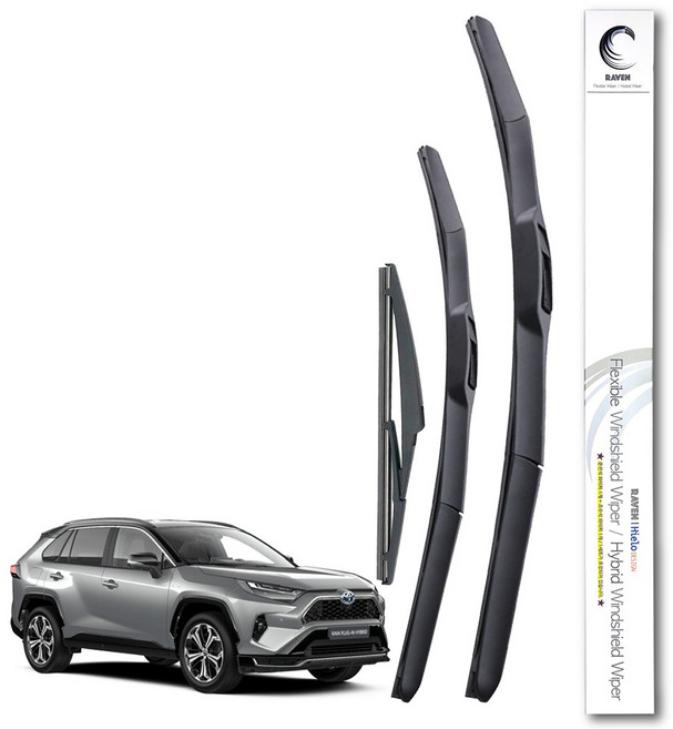 레이븐 토요타 라브4 와이퍼 운전석+조수석 세트 650+400 4세대 5세대, 전면+후면 와이퍼세트, 올뉴 라브4 (5세대: 19년~현재) 2616+12