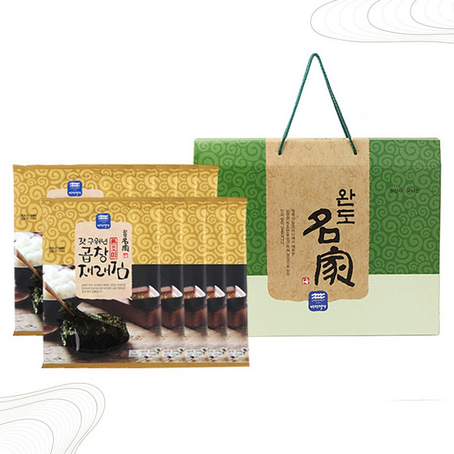 국산 완도 갓구워낸 곱창 재래김 10봉 세트 1호, 1세트