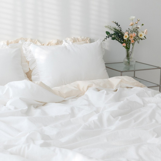 봄바람 순면 워싱 광목 이불커버, 투톤