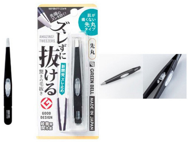 일본 그린벨 GT-234 족집게 집게 핀셋 어긋나지 않고 빠지는 놀라운 족집게 둥근형(블랙) 당일4시발송마감, 1개, 블랙