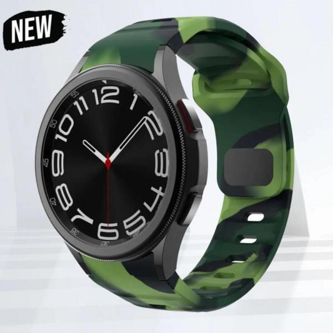 삼성 갤럭시 워치 6 클래식용 실리콘 스트랩 시계줄 5 프로 44mm 밴드, CHINA, Camouflage green, 07 Camouflage green, 09 galaxy watch 5 44mm, 01 CHINA