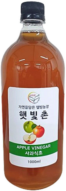 햇빛촌 전통 숙성 음용 자연 발효 수제 사과식초, 1개, 1L
