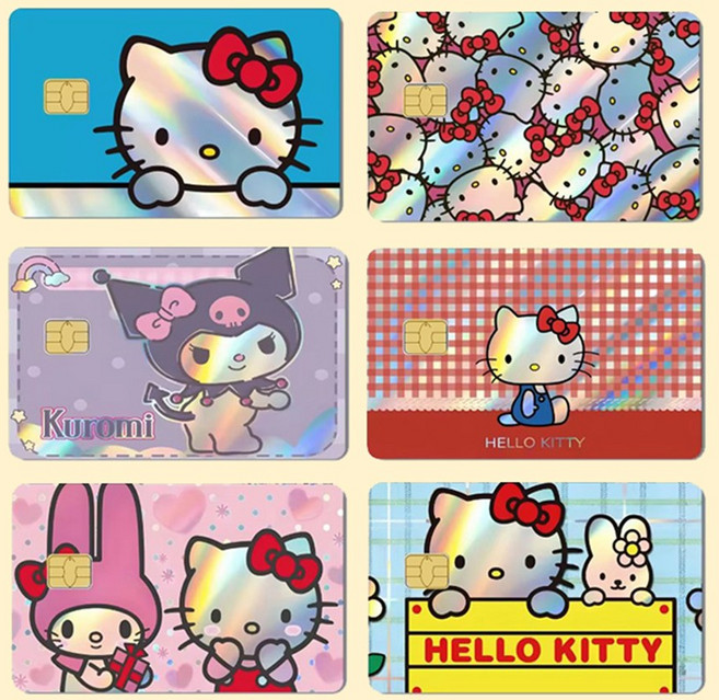 헬로 키티 카드 스킨 스티커 (6type) - 홀로그램 산리오 마이멜로디 마멜 쿠로미 캐릭터 굿즈 체크 신용카드 버스 교통카드 꾸미기 커스텀 커버 카꾸 인싸템 생일 선물 데코, 선택안함, 6. 쿠로미