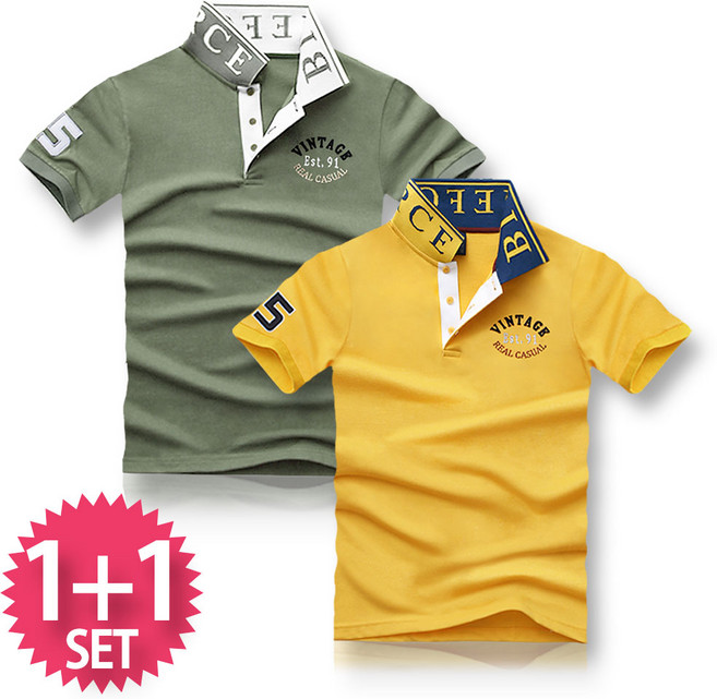 블루포스 듀브스 반팔 카라티 1+1 세트 [2장 묶음] 남자 티셔츠 남성 반팔티 단체티 남녀공용 커플티 여름 골프티 [국내생산]