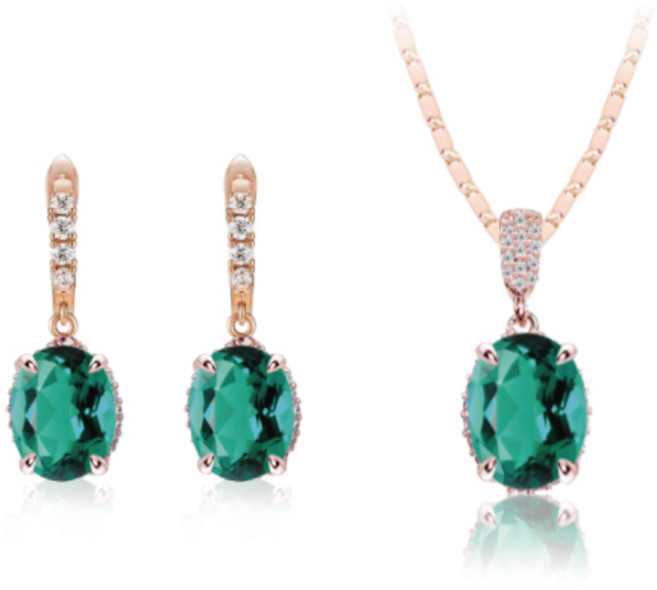 [혜성 주얼리] 루이즈 에메랄드 귀걸이 목걸이 2종