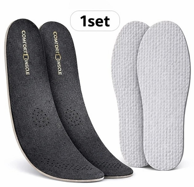 폭신중독 1+1 소가죽 라텍스 얅은 깔창 충격흡수 통기성 푹신한 구두 러닝 운동화 인솔