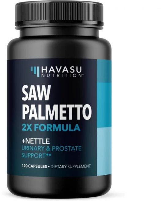 HAVASU NUTRITION 쏘 팔메토 보충제 추출물와 쐐기풀 호박씨 추출물 - 고급 3배 포뮬러 DHT 차단제 요로 건강 및 전립선 지원 남성 건강용 비건 비GMO 캡슐 2, with Nettle (120 Count), 1개, 120정 - 쿠팡