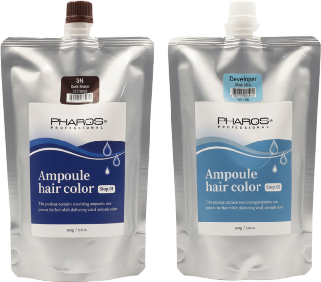 파로스 프로페셔널 앰플 헤어 컬러 500ml 새치염색약 셀프염색, 3N 진한갈색, 1개