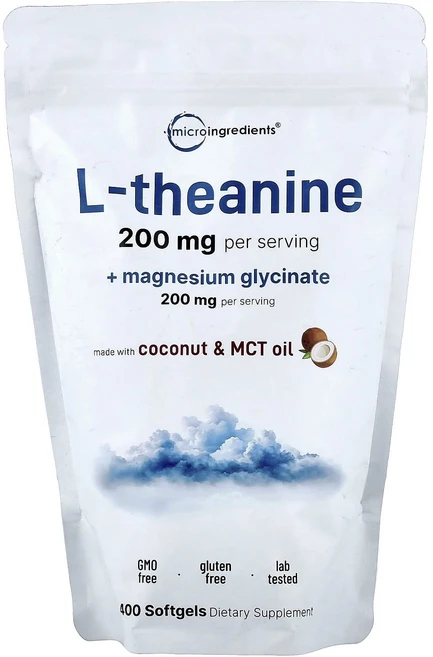 행복하고 건강하게 Micro Ingredients l-테아닌 + 마그네슘 글리시네이트 소프트젤 400정 백년회로하세요, MicroIngredientsl테아닌마그네슘글리시네이트, 1개 - 쿠팡