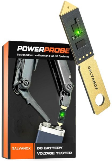 GALVANOX LEATHERMAN 레더맨 멀티툴 플랫비트 슬롯 액세서리 DC 전압계를 위해 설계된 갈바녹스 배터리 전압 테스트기 2.5VDC to 30VDC, GALVANOX LEATHERMAN 레더맨 멀티툴 플랫